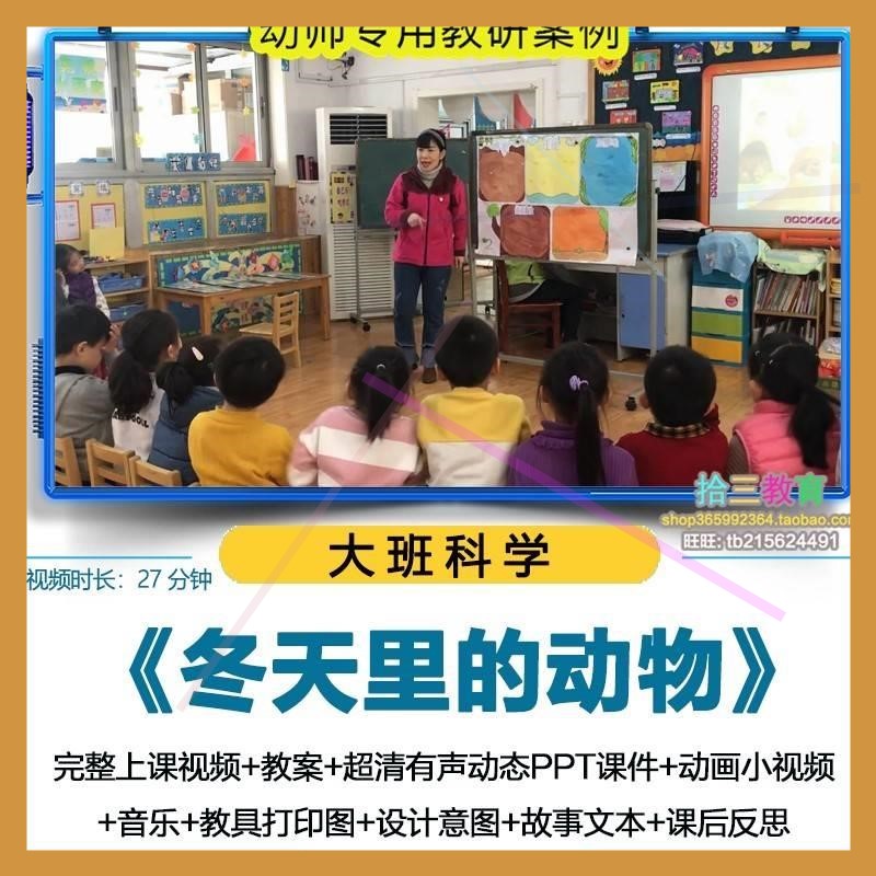 幼儿园大班科学《冬天里的动物》视频优质公开课PPT课件活动教案