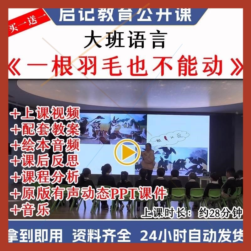 应彩云幼儿园优质公开课大班语言 一根羽毛也不能动 课件ppt教案.