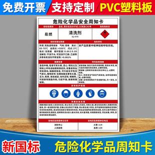 危险化学品安全周知卡清洗剂告知牌硫代乙酸煤油化学挥发物有毒腐蚀易燃易爆标识提示警告标志信息栏墙贴定制