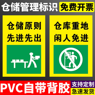 仓库标识牌车间严禁烟火禁止吸烟提示牌先进先出警示牌贴纸生产消防标语标牌警告指示标志牌仓储原则定制定做