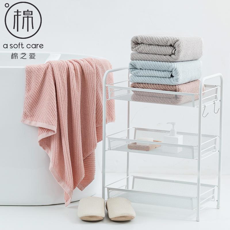 纯棉中男士女士成人浴巾 32股浴巾 简约斜纹素色浴巾 70*140