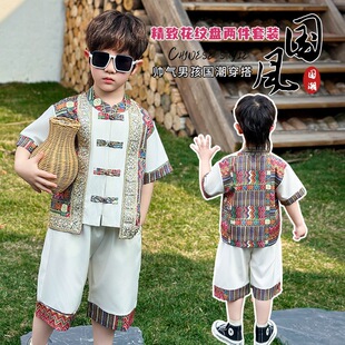 男童汉服夏季2026新款儿童夏装套装中国风宝宝夏款西域服装三月三