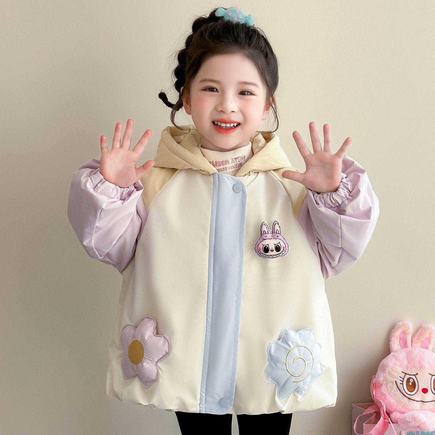 拉布布女童加绒外套秋冬2025新款童装宝宝冲锋衣加厚儿童冬季棉服,童装/婴儿装/亲子装,棉袄/棉服,淘宝优惠券,粉丝福利购,淘宝优惠卷