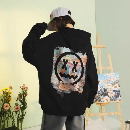 mbd小恶魔潮牌莫奈油画连帽