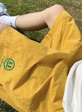 mbd小恶魔笑脸夏季新款多巴胺基础印花短款男女款速干凉感五分裤
