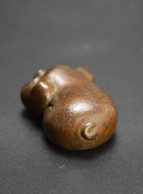 纯铜古玩铜实心袖珍黄铜猪摆件镇纸茶宠压纸压书仿古铜器工艺品