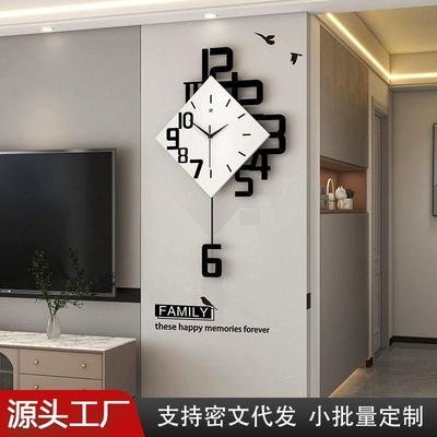钟表个性数字时钟时尚欧式客厅挂钟木质创意装饰挂表石英爆款外贸