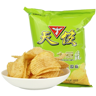 天使土豆片清新黄瓜味100g袋装云南特产洋芋片休闲食品膨化薯片