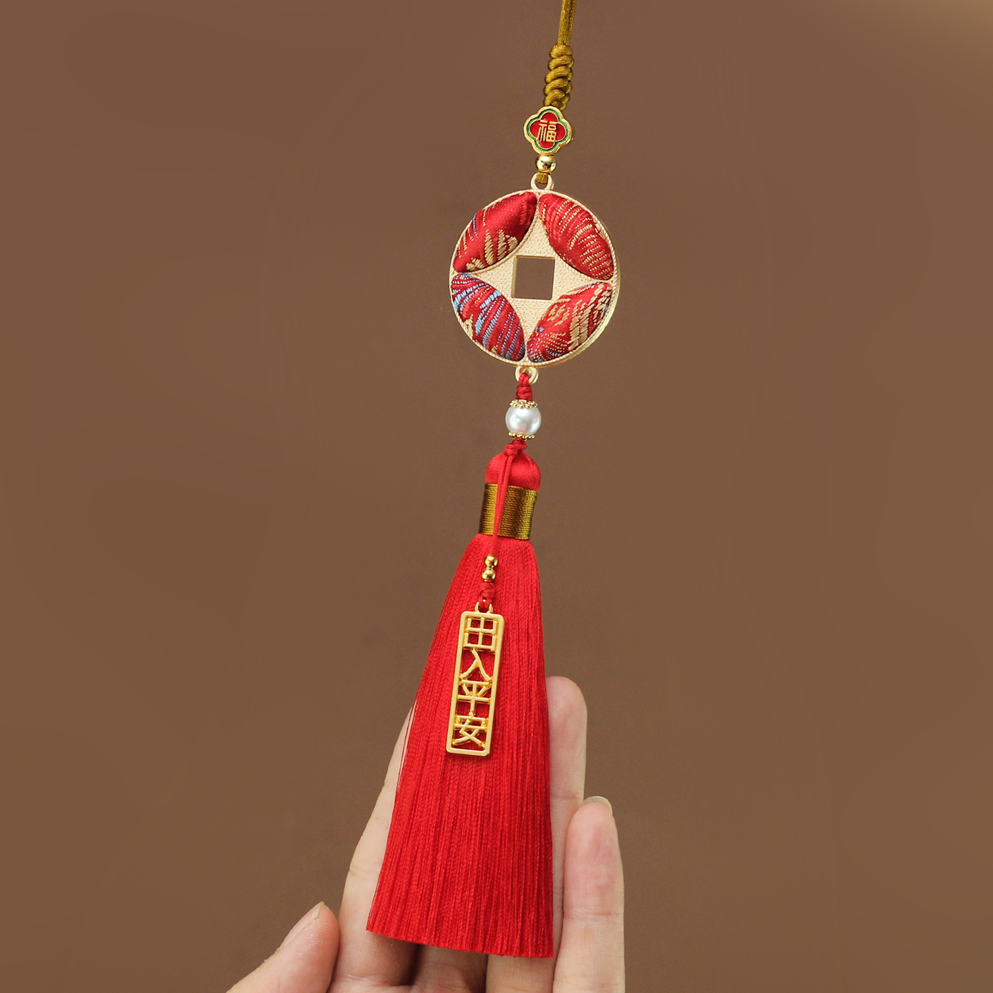 宋锦财源滚滚汽车挂件原创手工