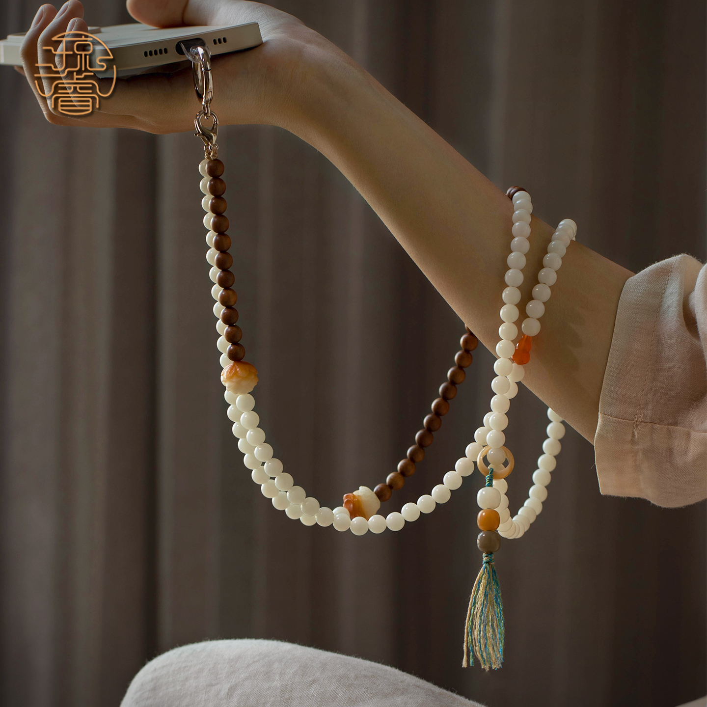 清新女款原创菩提手机斜挎挂绳