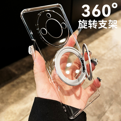 【360°支点壳】适用荣耀x60手机壳x50gt新款x40镜头全包x30防摔honor磁吸支架透明华为超薄磨砂高级男女硬壳