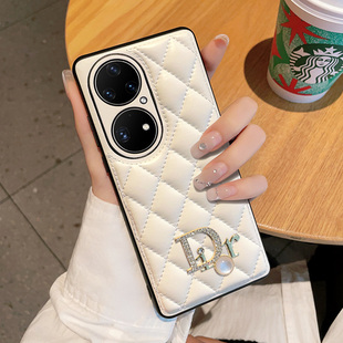 p50pro镜头全包防摔p60art保护套 小众pura70女款 适用华为p50手机壳p60pro新款 DR菱格小香风p50e高级感p40pro