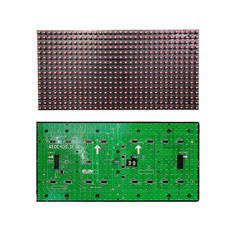 P10半户外单红单元板 插灯LED显示屏I单色室外模组全户外华杰光电