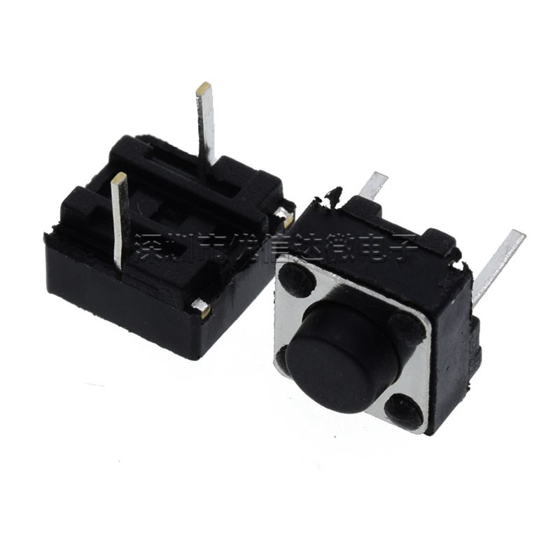 轻触开关 6X6X4.3H 中2脚圆 轻触按键 微动开关 2脚 按钮DIP