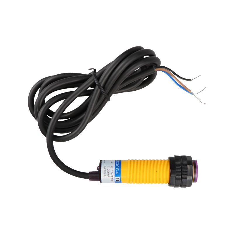 红外线感应光电开关E3F-DS30C4漫反射式传感器NPN常开三线可调24v