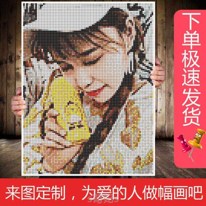 !人像画图diy钉子画女生照片制作绕线图钉钉子画生日礼物手工按钉