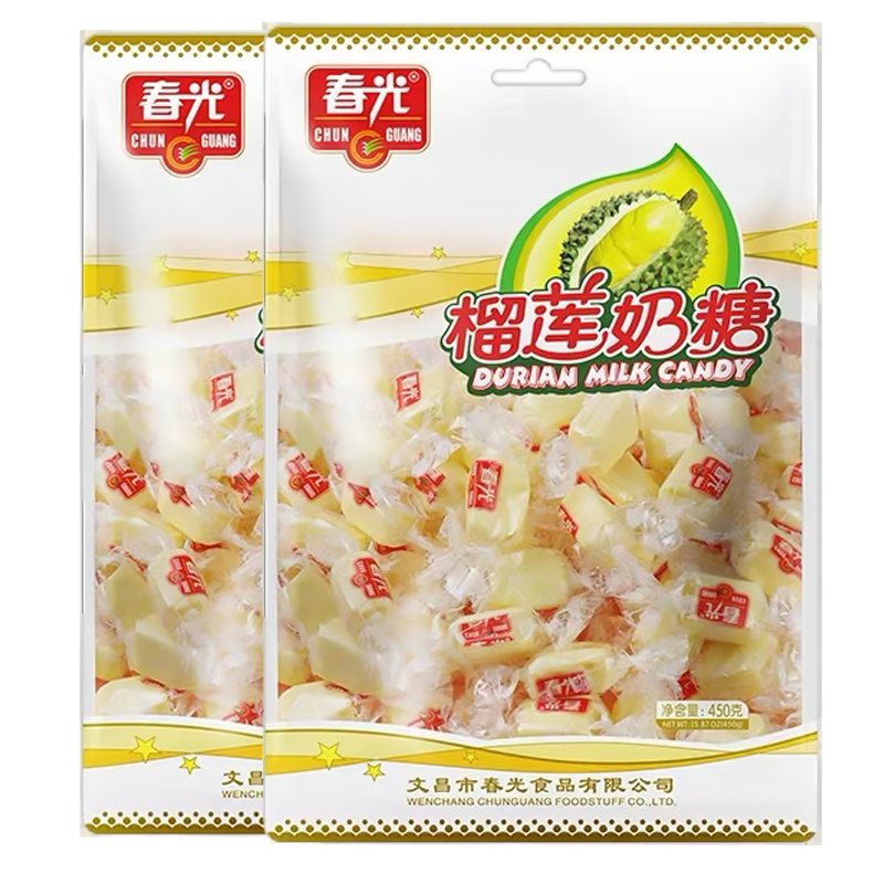 海南特产春光榴莲奶糖450克