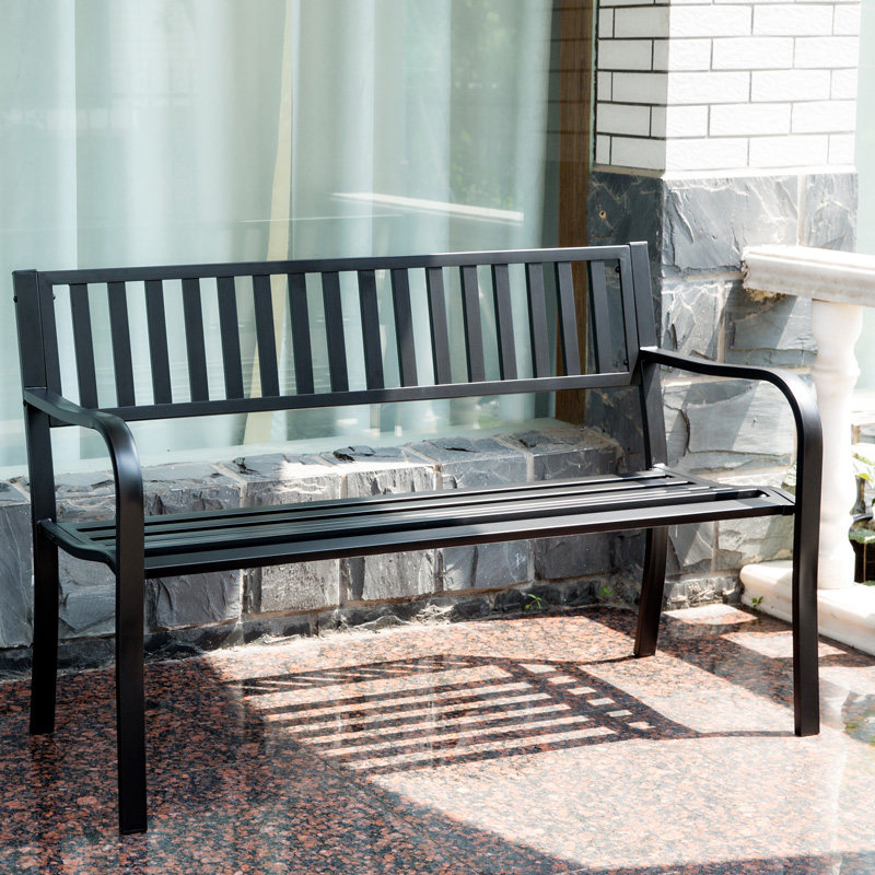 公园椅户外简约长椅庭院休闲实木园林椅塑木靠背座椅广场凳子铁艺