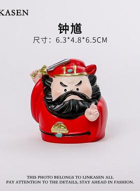 钟馗可爱手工摆件办公室桌面装饰高级感树脂办公室工位礼品礼物潮