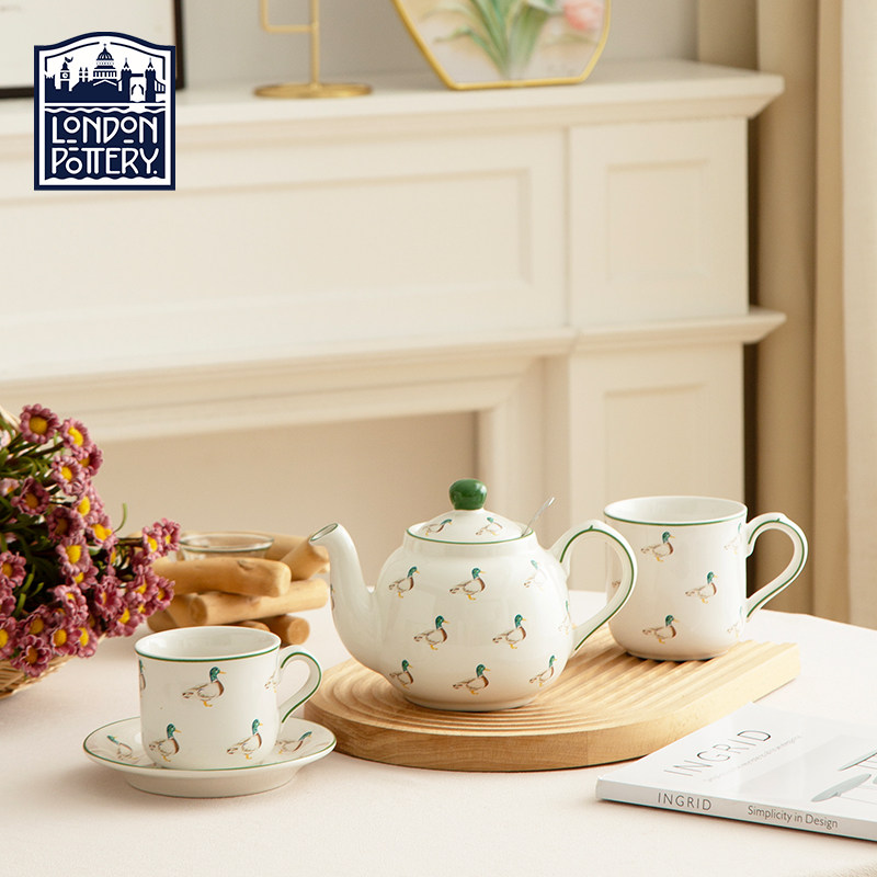 LondonPottery 鸭子英式滤网茶壶马克杯杯碟三件套下午茶茶具,餐饮具,马克杯,淘宝优惠券,粉丝福利购,淘宝优惠卷