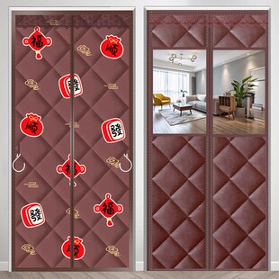 大门冬季防风加厚棉门帘家用空调保暖挡风防寒保温磁吸隔断帘隔音