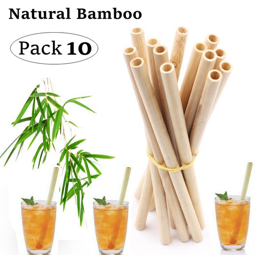 ning Brush Eco-friendly Bamboo Cocktail Straws Bar Accessory