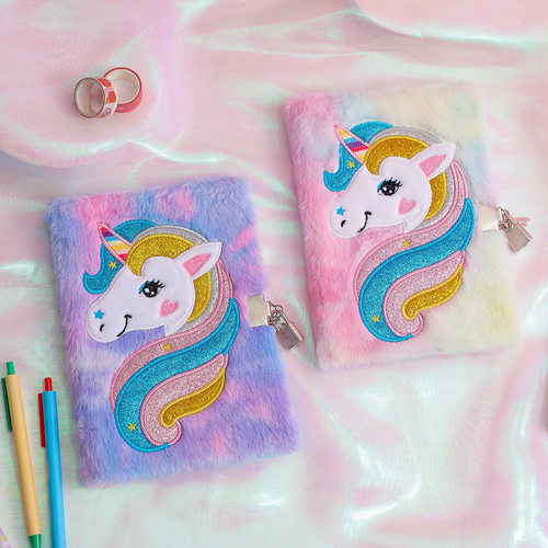 Cartoon unicorn plush notebook Student Children's Gift Book