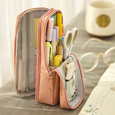 Folding pencil case stationery new double layered large capa
