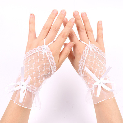 Halloween Lolita Dress Net Gauze Hand Sleeve Fishnet Gloves