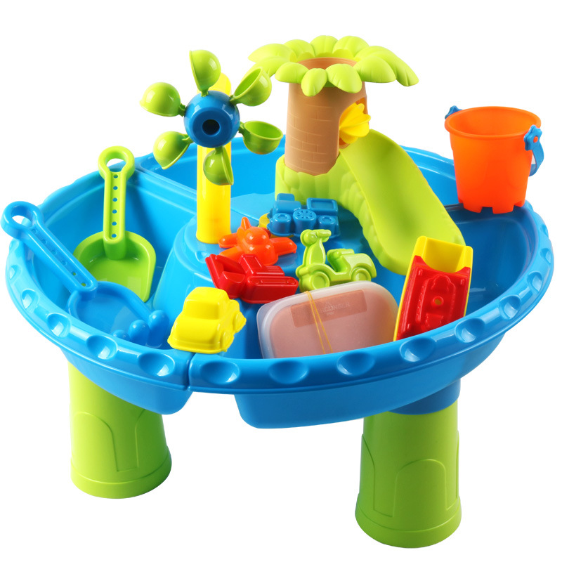 Beach toy table playing round table digging sand playing