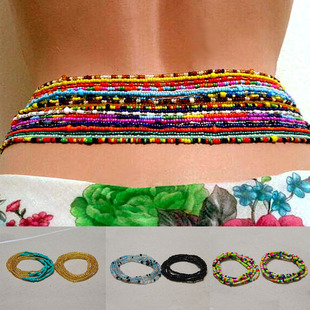 Bead Waist Belt Bohemian Chain Rice Belly Jewelry Coloful