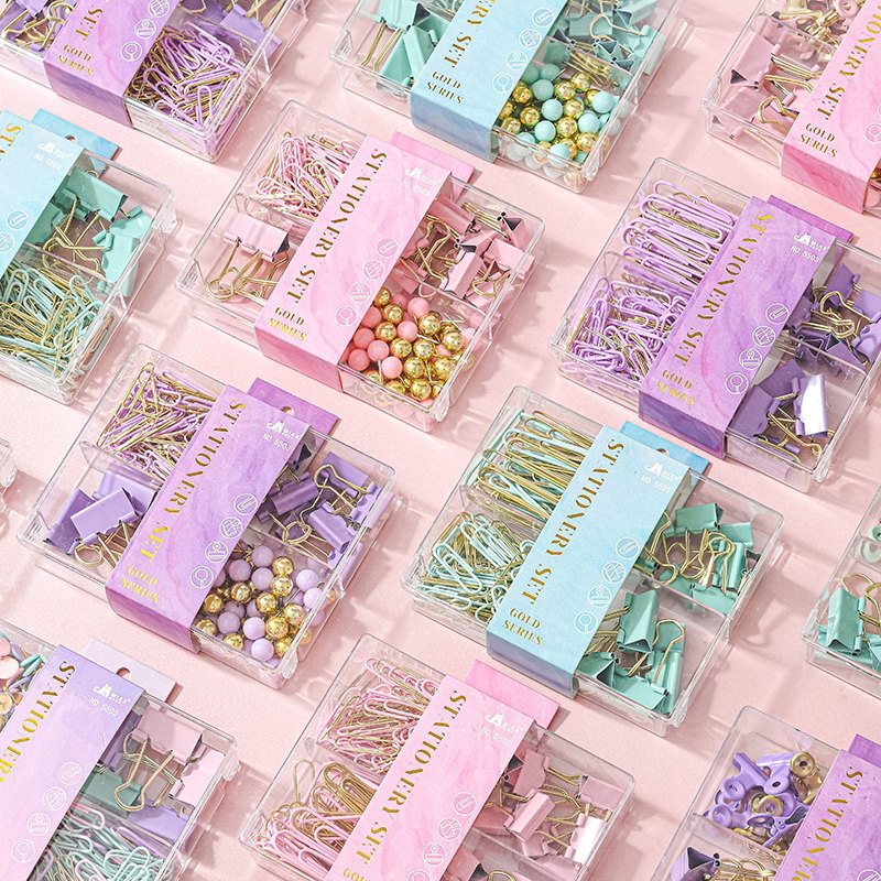 Macaron paper clip with long tail stationery pin holder