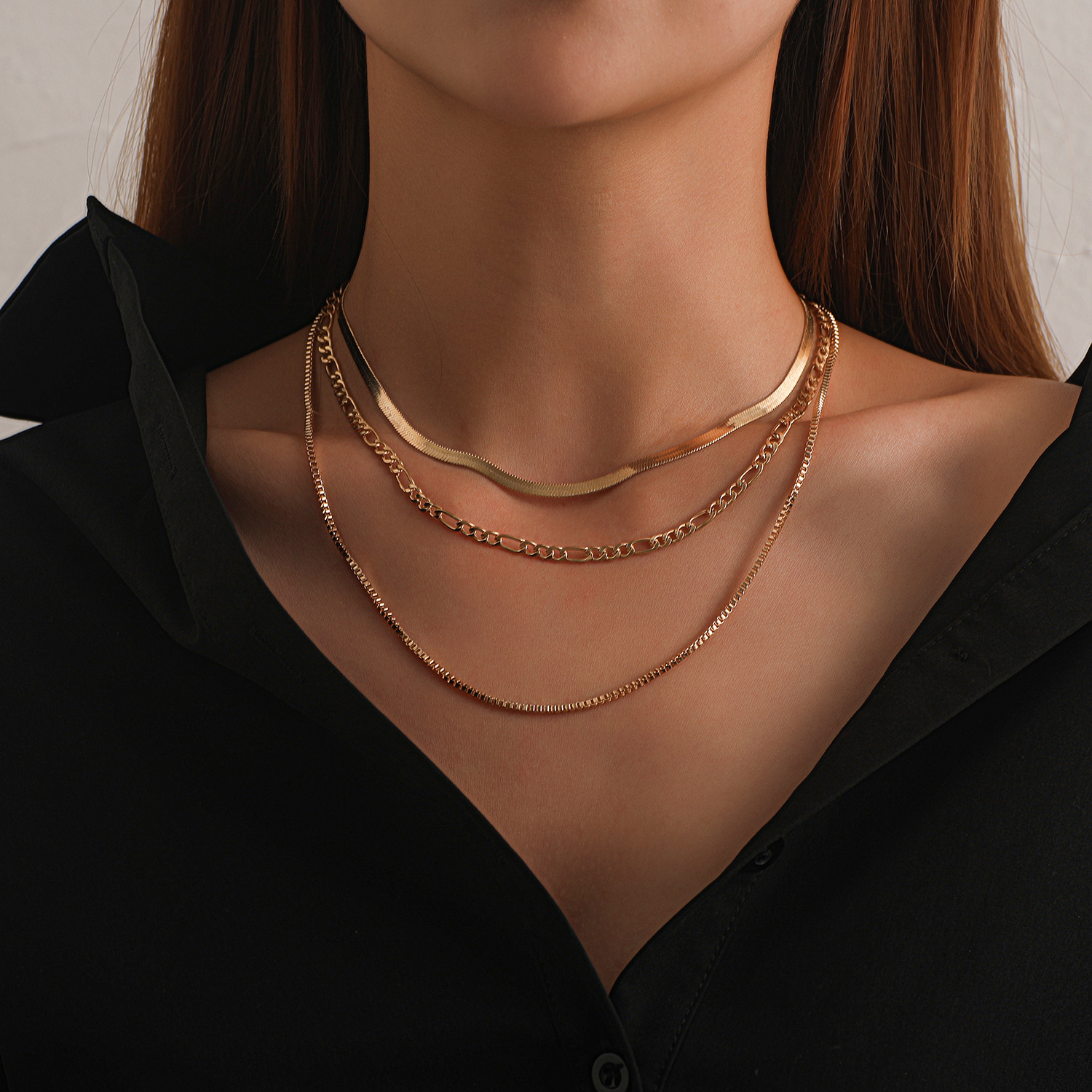 Punk Pop Hip Hop Geometric Exaggeration Multi layer Necklace