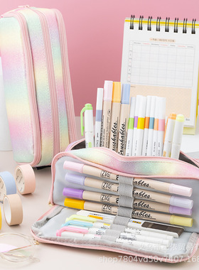 Double-capacity large-capacity pen bag and pencil case