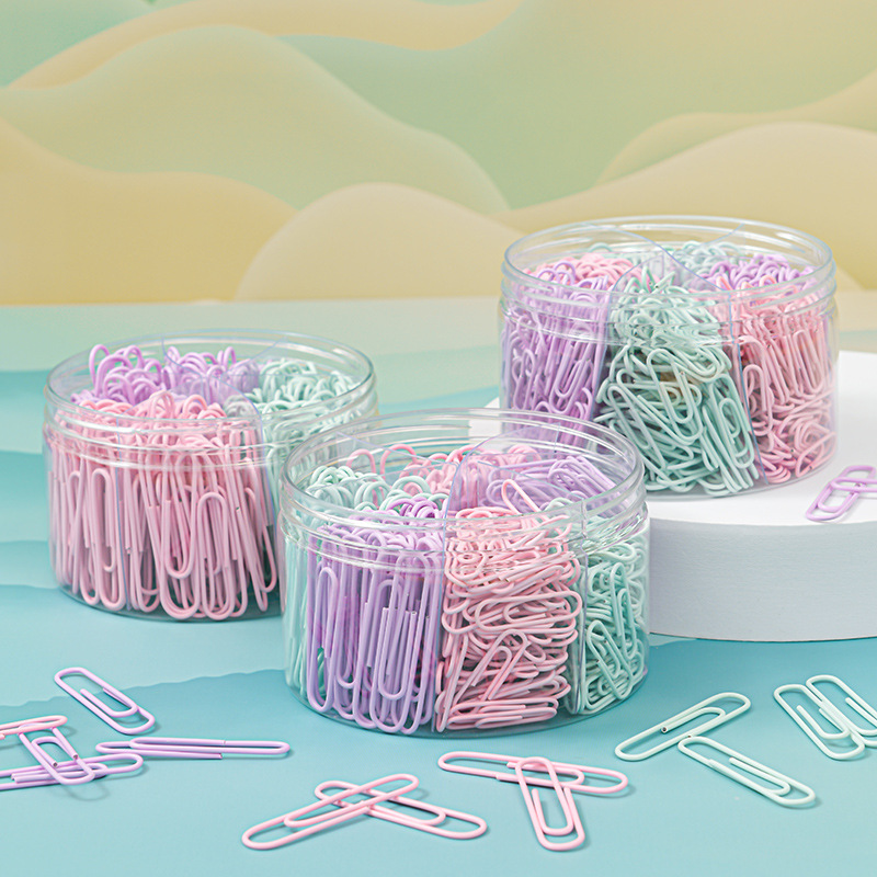 Bucket colored paper clip size and paper clip storage