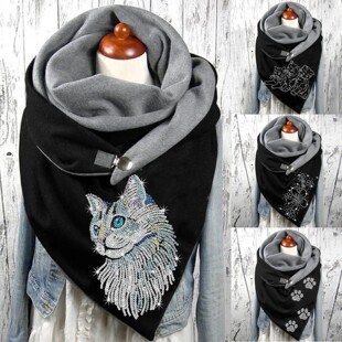 Shawl Button Foulard Multi Wraps purpose Femme Retro Scarf