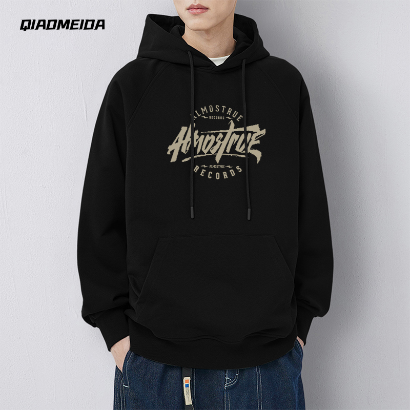 2024新款美式复古连帽卫衣