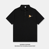 新款 复古拉链熊设计潮牌t恤高级休闲男士 翻领短袖 2025夏季 polo衫