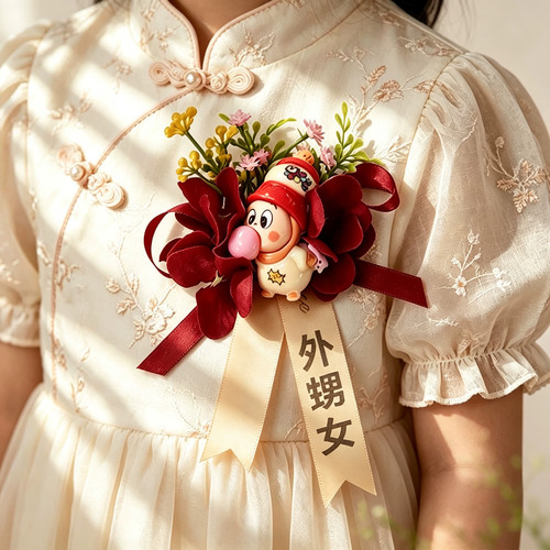 森系婚礼花童侄子侄女星星人卡通可爱胸花一家人襟花结婚备婚用品