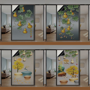 全遮光隔热防晒神器玻璃贴纸不透光不透明移门窗户防窥防走光葫芦