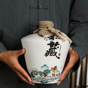 10斤空酒壶复古白酒瓶密封酒缸家用酒坛子 景德镇陶瓷1