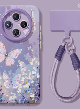 适用vivox300手机壳ultra女款x100s保护套x80pro硅胶x70全包防摔x60高级50新款x200紫色vivo好看蝴蝶pro+软外