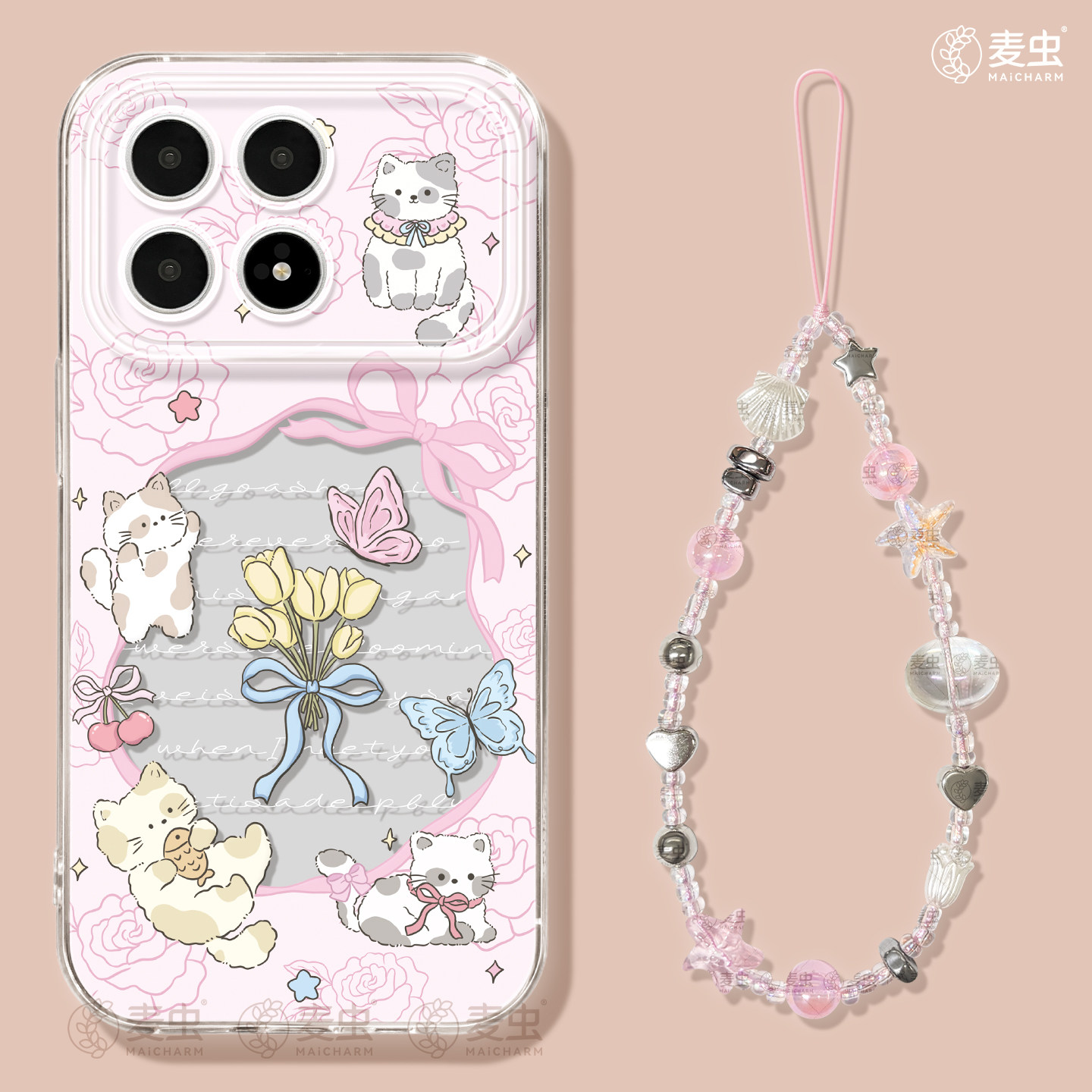 适用红米k80手机壳女款k90pro保护套小米k40s全包硅胶k70至尊版redmi防摔k60por高级蝴蝶k50好看猫咪软80外壳