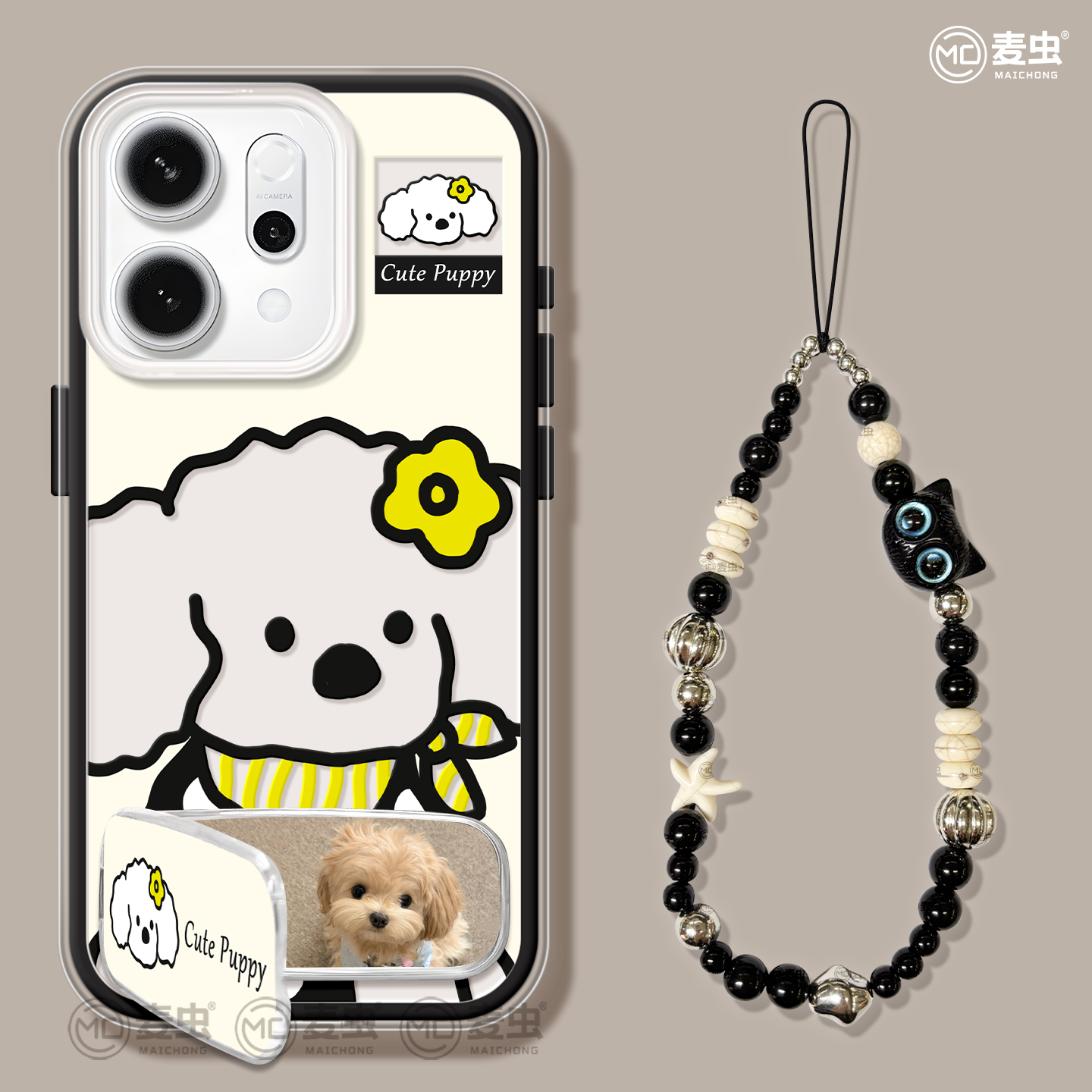 适用opporeno14手机壳女款reno12pro+保护套13大孔9pro硅胶8防摔reno7se高级oppo软壳6小狗11外壳支架10好看