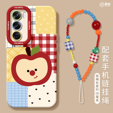 适用opporeno14手机壳女款reno12pro+保护套13全包9pro硅胶8防摔reno7se磨砂oppo软壳6/11苹果拼色10格子外壳