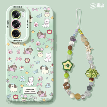 适用opporeno15手机壳女款reno14pro+保护套13全包pro硅胶8防摔reno7se高级oppo软壳10/11满屏小狗12可爱外壳