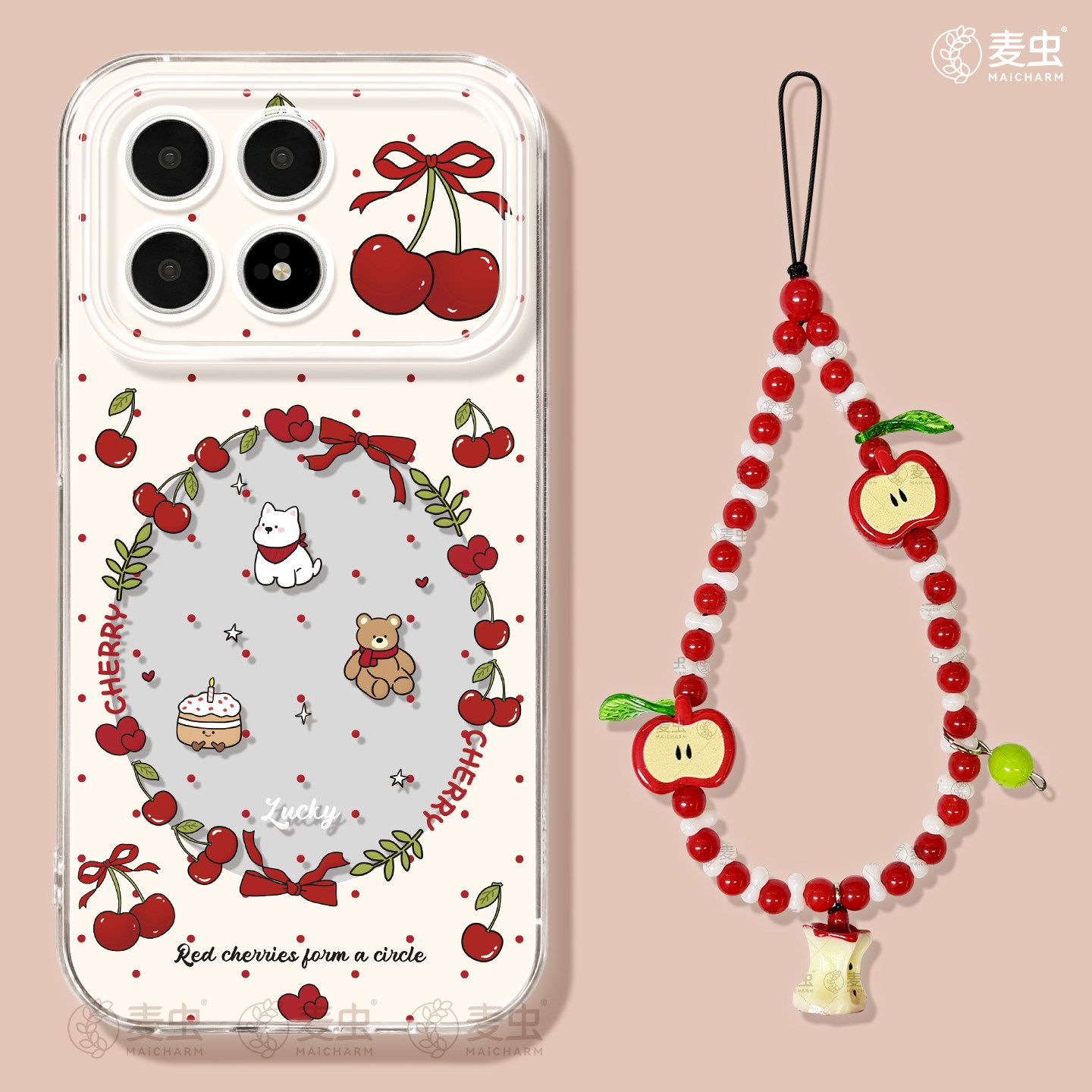 适用红米k80手机壳女款k90pro保护套小米k40s全包硅胶k70至尊版redmi防摔k60por高级樱桃k50好看玩偶软80外壳