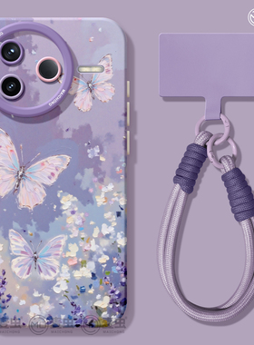 适用红米k80手机壳女款k90pro保护套小米k40s全包硅胶k70至尊版redmi防摔k60por高级紫色k50好看蝴蝶软80外壳