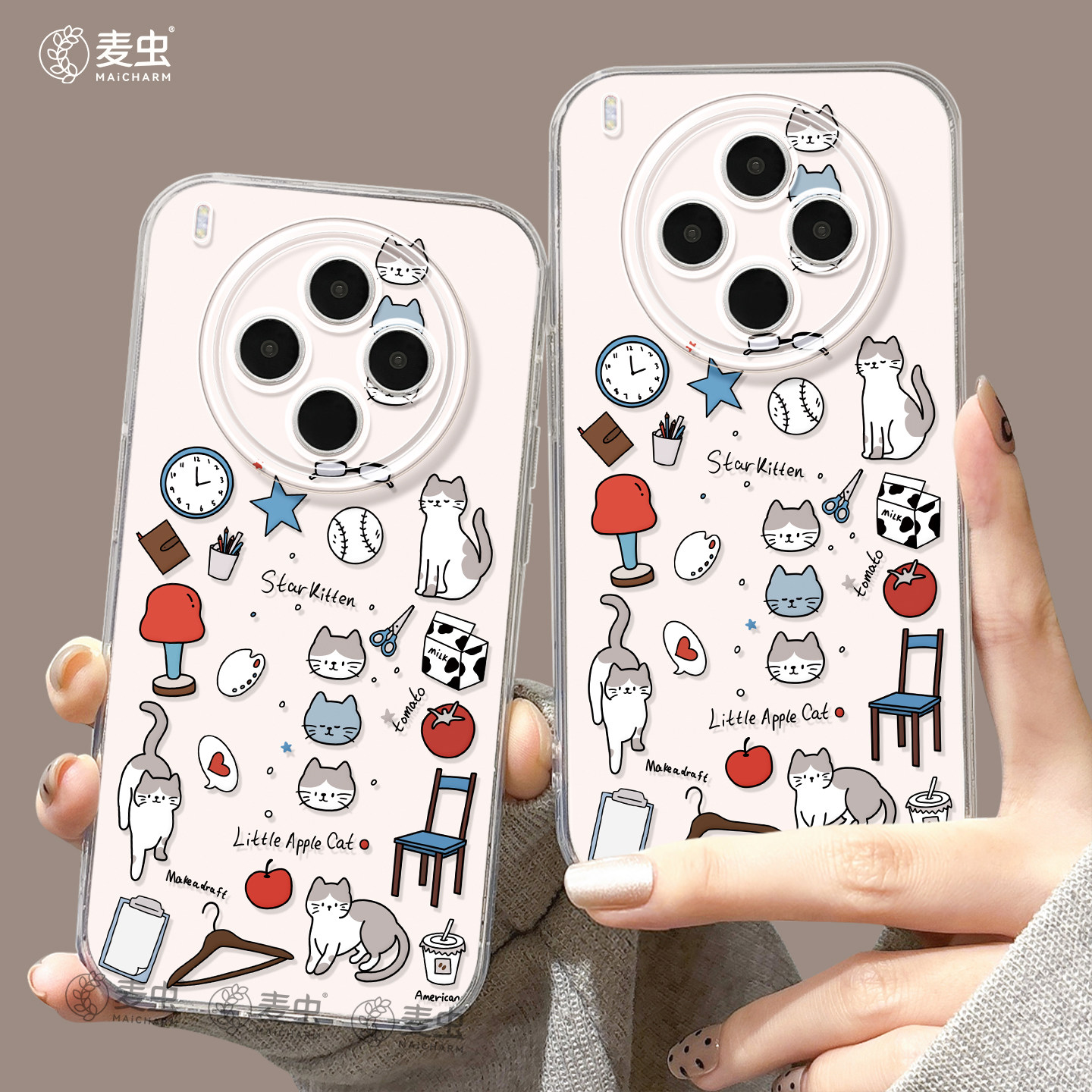 适用vivox300手机壳ultra女款x200s保护套x80pro硅胶x70全包防摔x60高级90新款x100好看vivo猫咪拼贴pro+软外