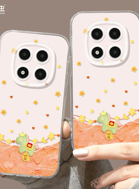 适用红米note15pro手机壳女款note14保护套小米透明note11pro硅胶防摔13por+全包redmi新年12turbo软马年油画